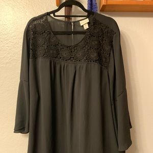 Black crochet type lace blouse
